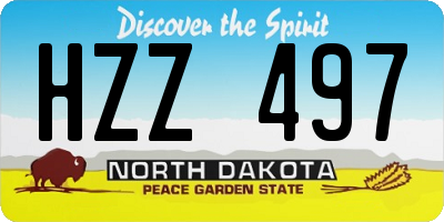 ND license plate HZZ497