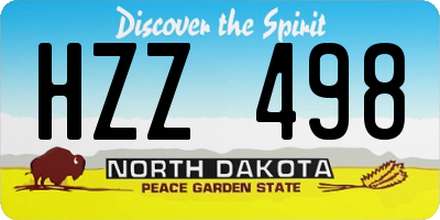 ND license plate HZZ498