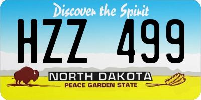 ND license plate HZZ499