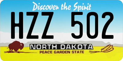 ND license plate HZZ502