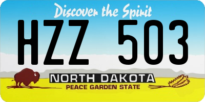 ND license plate HZZ503