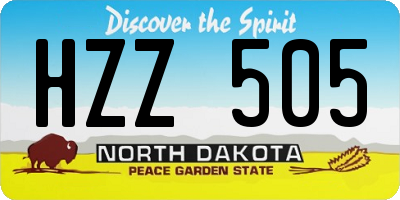 ND license plate HZZ505