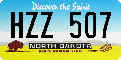 ND license plate HZZ507