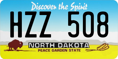 ND license plate HZZ508