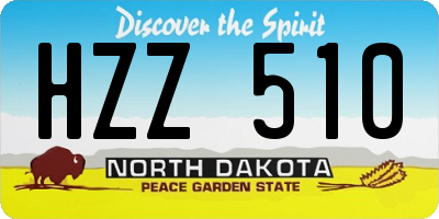 ND license plate HZZ510