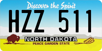 ND license plate HZZ511