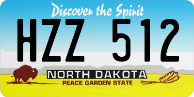 ND license plate HZZ512
