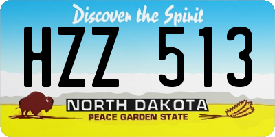 ND license plate HZZ513