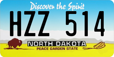 ND license plate HZZ514