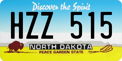 ND license plate HZZ515