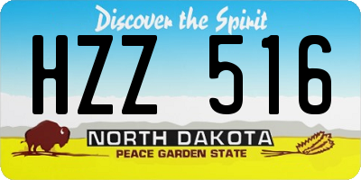 ND license plate HZZ516
