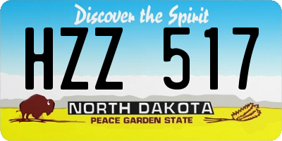 ND license plate HZZ517