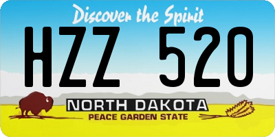 ND license plate HZZ520