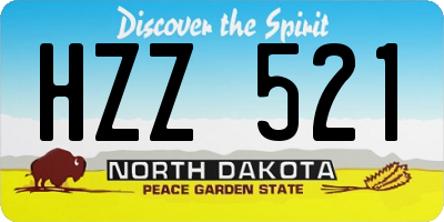 ND license plate HZZ521