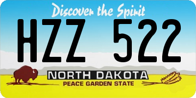 ND license plate HZZ522