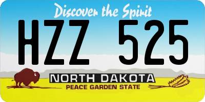 ND license plate HZZ525