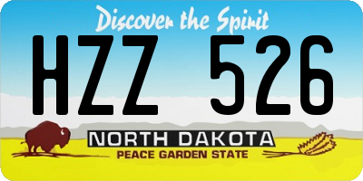ND license plate HZZ526