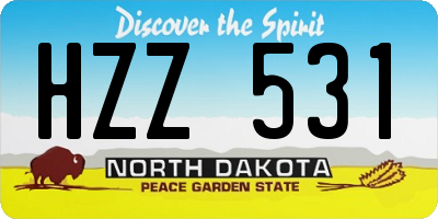 ND license plate HZZ531
