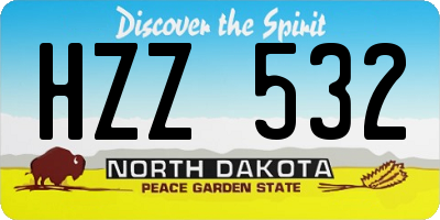 ND license plate HZZ532