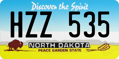 ND license plate HZZ535