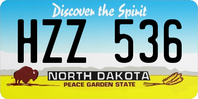 ND license plate HZZ536