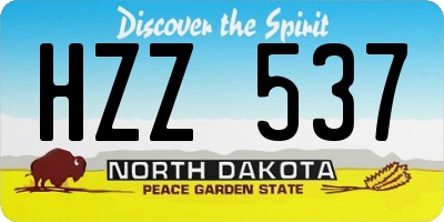 ND license plate HZZ537