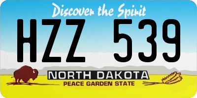 ND license plate HZZ539