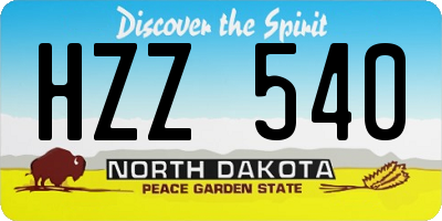 ND license plate HZZ540
