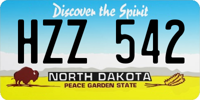 ND license plate HZZ542