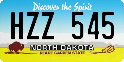 ND license plate HZZ545