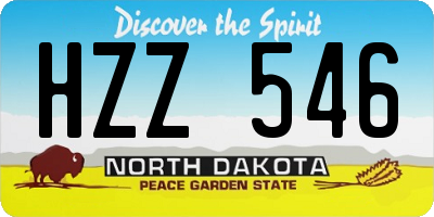 ND license plate HZZ546