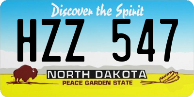 ND license plate HZZ547