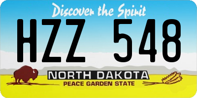 ND license plate HZZ548