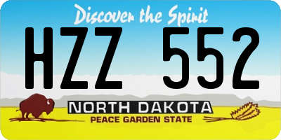 ND license plate HZZ552