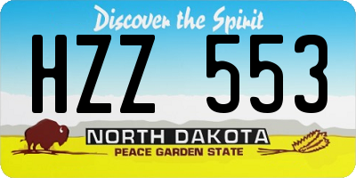 ND license plate HZZ553