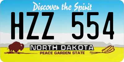 ND license plate HZZ554