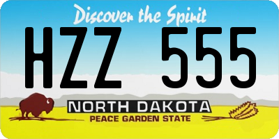 ND license plate HZZ555
