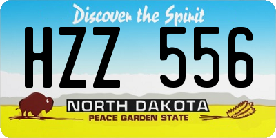 ND license plate HZZ556