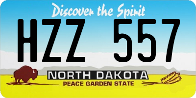 ND license plate HZZ557
