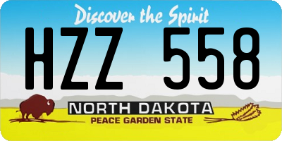 ND license plate HZZ558