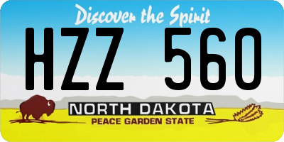 ND license plate HZZ560
