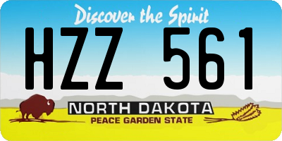 ND license plate HZZ561