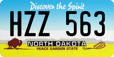 ND license plate HZZ563