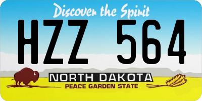 ND license plate HZZ564