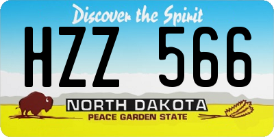 ND license plate HZZ566
