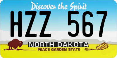 ND license plate HZZ567