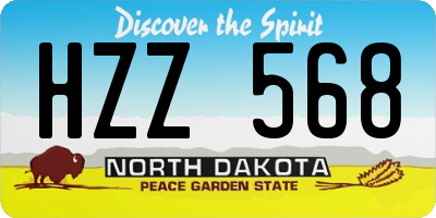 ND license plate HZZ568