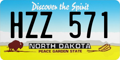 ND license plate HZZ571