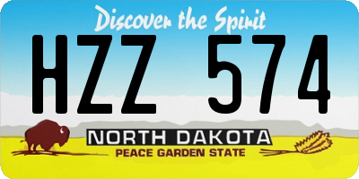 ND license plate HZZ574