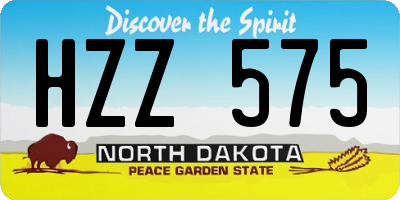 ND license plate HZZ575